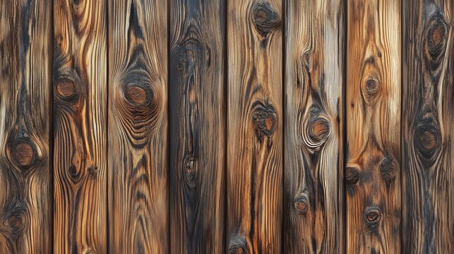 A rustic wood texture with knots and grain patterns in brown, black, and orange.