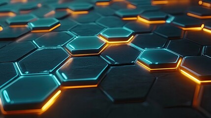 Obraz premium Hexagonal 3D Product Mockup with Modern Geometric Design background.