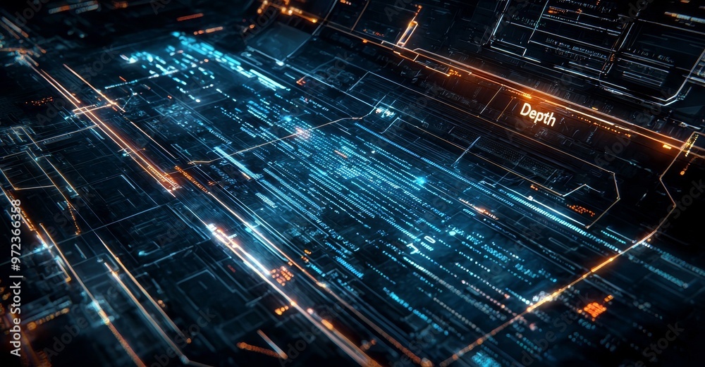 Aufkleber An abstract background of generative AI for a technology banner