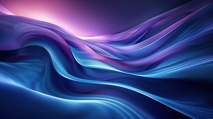 Obraz premium A stunning abstract wave pattern with vibrant colors, creating a sense of movement and depth in a dreamy digital landscape. Product presentation background.
