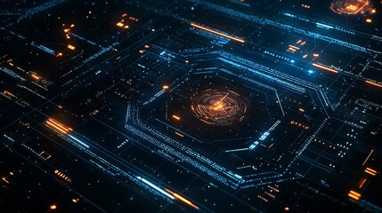 Obraz premium Abstract background - data technology - digital art - science - technological - matrix - binary code - 3D rendering - 4k - high definition / 4k hd.