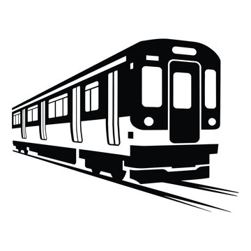 recommend clip art: Modern Train Vector Illustration in Monochrome Style