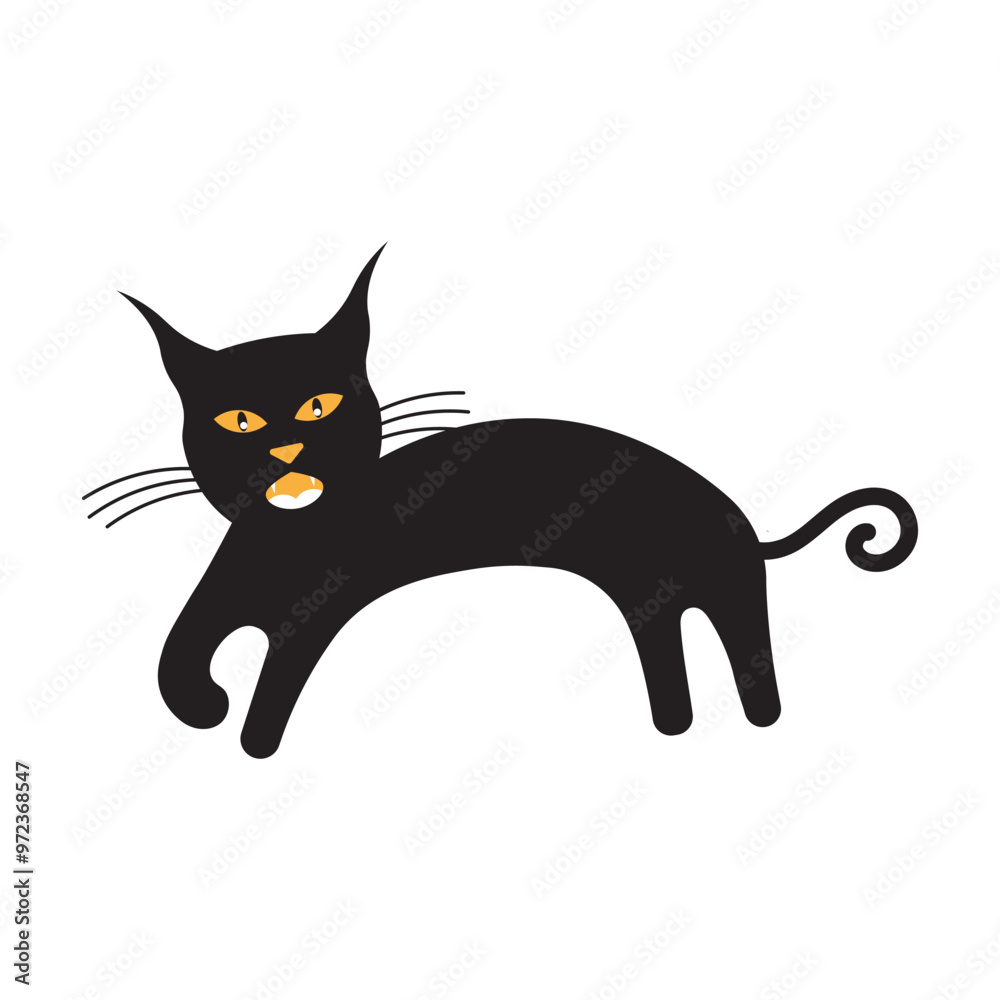 Sticker halloween cat icon