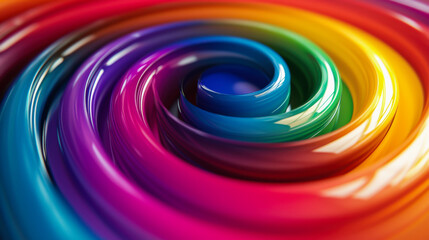 Obraz premium Vibrant swirl of colored paint in a mesmerizing spiral pattern showcasing vivid hues and smooth texture in artistic expression