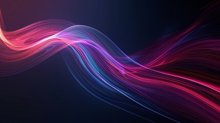 Naklejka premium A vibrant abstract image featuring flowing waves of colorful light against a dark background, creating an energetic atmosphere.