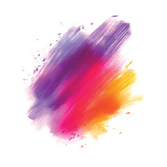 Abstract colorful watercolor brush stroke on white background