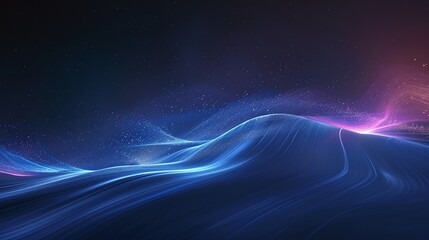 Fototapeta premium A vibrant abstract landscape featuring flowing blue and pink waves, perfect for backgrounds and modern design projects. Product presentation background.
