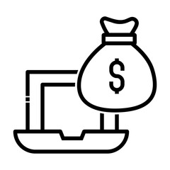 online salary Line Icon
