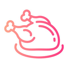 chicken Line Gradient Icon