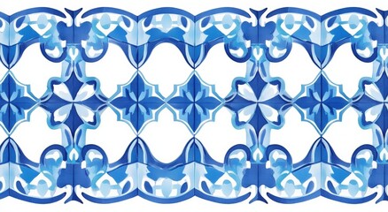 Intricate blue tile pattern showcasing traditional designs.