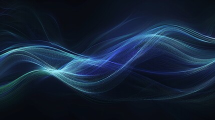 Obraz premium Abstract blue wave background, smooth flowing lines, perfect for technology, digital, and artistic designs. Product presentation background.