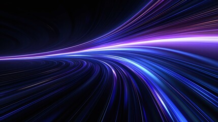 Fototapeta premium Abstract digital background featuring vibrant light streaks in blue and purple, creating a sense of motion and depth. Product presentation background.
