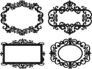 Set frames. Hand drawn vector illustration