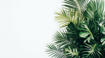  a tropical shrub plant on the left side of the picture, white background