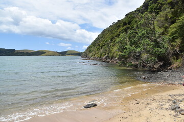 The beautiful beaches and coastal landscapes at the Bay of Islands in New Zealand