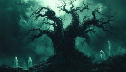 Spectral Figures and a Twisted Tree in a Foggy Forest