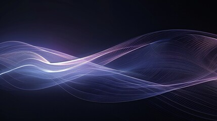 Abstract light waves create a serene and dynamic background, perfect for technology or artistic themes.