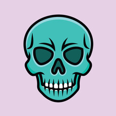 Obraz premium skull simple mascot logo design illustration