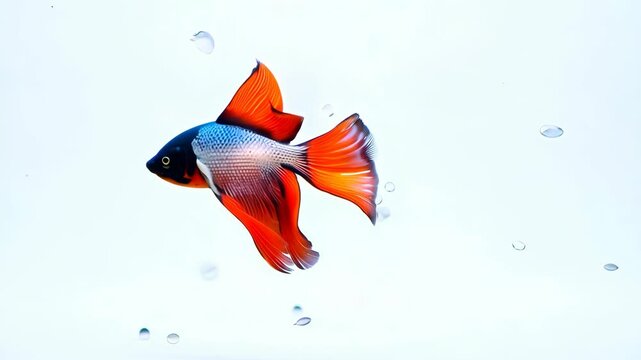Colorful betta fish with white background