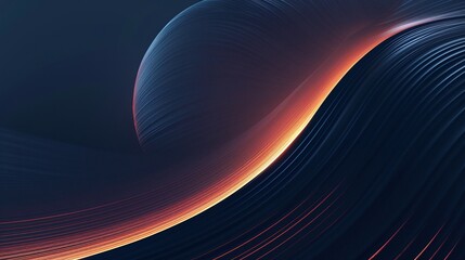 Fototapeta premium Abstract wave design with smooth gradients and vibrant colors, creating a sense of motion and depth in digital art. Product presentation background.