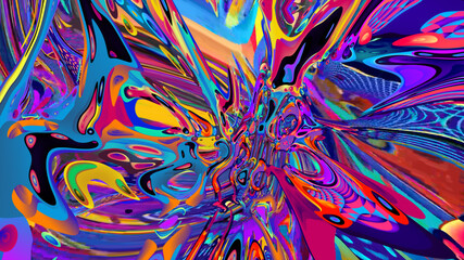 Colorful abstract explosion fluid paint  for music background