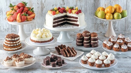 Festive Passover Dessert Table with Flourless Chocolate Cake and Treats