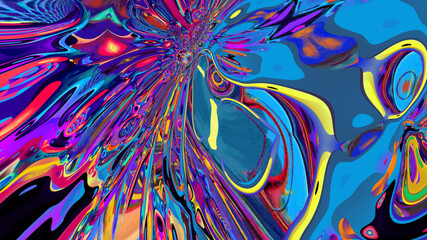Colorful abstract explosion fluid paint  for music background