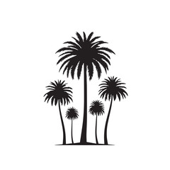 Fototapeta premium Palm tree vector design. Palm tree silhouette. Palm tree logo, icon, sign. Tropical Palm tree illutration.