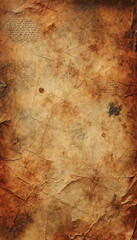 古い羊皮紙 古い地図 ヴィンテージ 紙 アンティーク 劣化 茶色 シミ 手書き 歴史 謎 時代 風化 クラシック レトロ 古文書 冒険 ミステリー 歴史感 ノスタルジック くすんだ色合い 古風 手描き 線 距離感