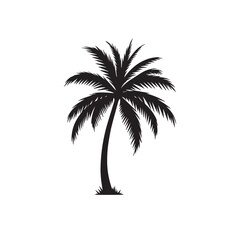Palm tree vector design. Palm tree silhouette. Palm tree logo, icon, sign. Tropical Palm tree illutration.