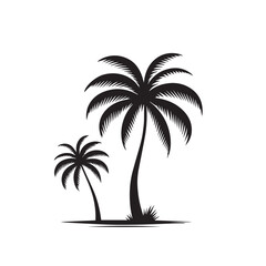 Fototapeta premium Palm tree vector design. Palm tree silhouette. Palm tree logo, icon, sign. Tropical Palm tree illutration.