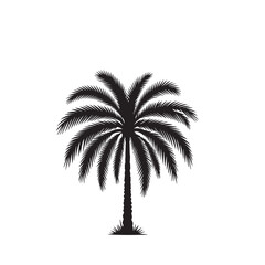 Palm tree vector design. Palm tree silhouette. Palm tree logo, icon, sign. Tropical Palm tree illutration.