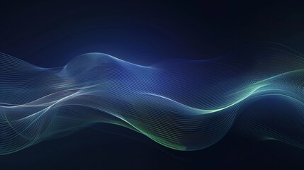 Fototapeta premium Abstract waves of light create a tranquil atmosphere with flowing colors on a dark background. Perfect for modern designs.