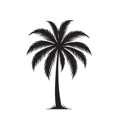 Palm tree vector design. Palm tree silhouette. Palm tree logo, icon, sign. Tropical Palm tree illutration.