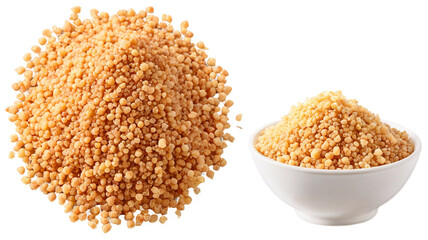 Healthy popular pile of quinoa on white or transparent background