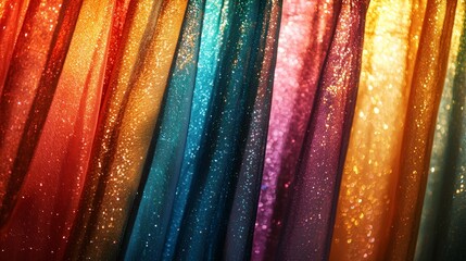 Colorful Curtain with Subtle Glitter and Shine for Backgrounds and Textures Generative AI