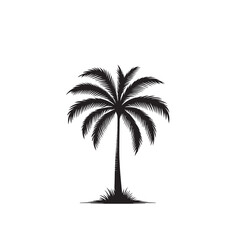 Fototapeta premium Palm tree vector design. Palm tree silhouette. Palm tree logo, icon, sign. Tropical Palm tree illutration.