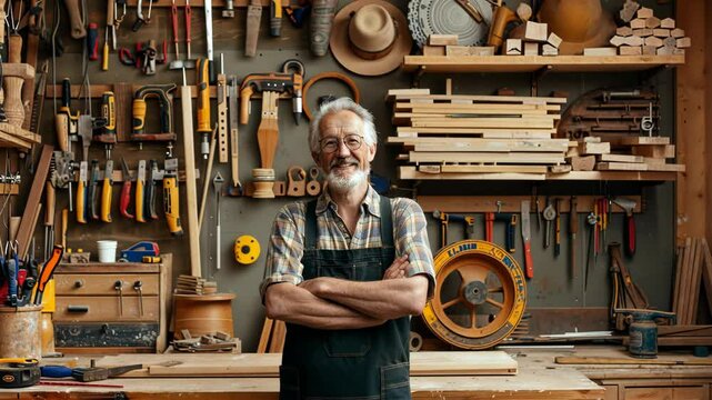 Master craftsman showcases woodworking techniques in his well-equipped workshop