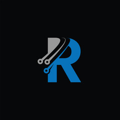 Letter R Tech Logo for Innovative Business and Technology Solutions