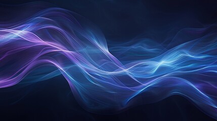 Fototapeta premium Dynamic abstract background featuring flowing waves of blue and purple light, creating a sense of movement and energy.