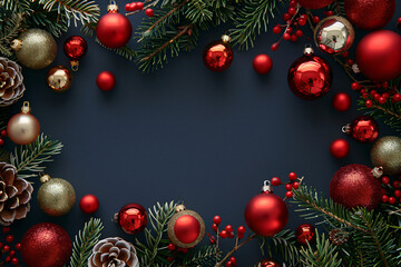 Christmas Background with a decorative border and space for copy text and logos