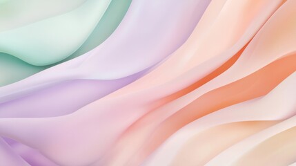 Obraz premium Flowing fabric in pastel colors creating a smooth and elegant abstract background, ideal for lifestyle, fashion, or beauty projects