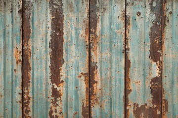 Obraz premium Rusty metal, corroded and varying in color from orange, brown and grey, creates a rough and aged surface