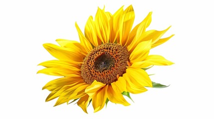 Fototapeta premium Vibrant Yellow Sunflower Isolated on White Background