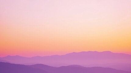 Obraz premium Layers of mountains create a stunning gradient effect under a colorful sunset sky, inviting viewers to explore nature's wonders in a peaceful atmosphere