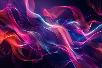 Abstract Modern Design with Colorful Waves in Purple Pink Red Blue.