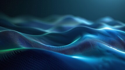 Obraz premium Stunning abstract wave pattern with vibrant blue tones and smooth textures, evoking a sense of calm and depth. Product presentation background.