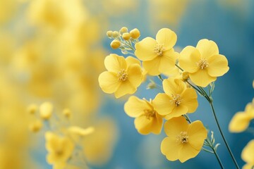 Close-up of Yellow Flowers with Blurred Background