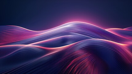 Vibrant abstract landscape featuring flowing lines and luminous colors, creating a dynamic and mesmerizing visual experience.