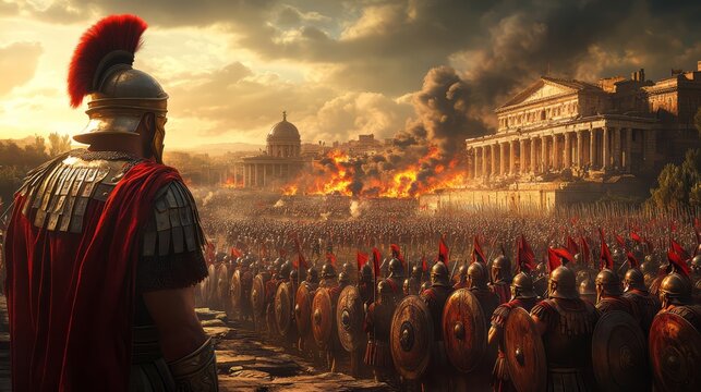 Roman Legion in Battle Formation.